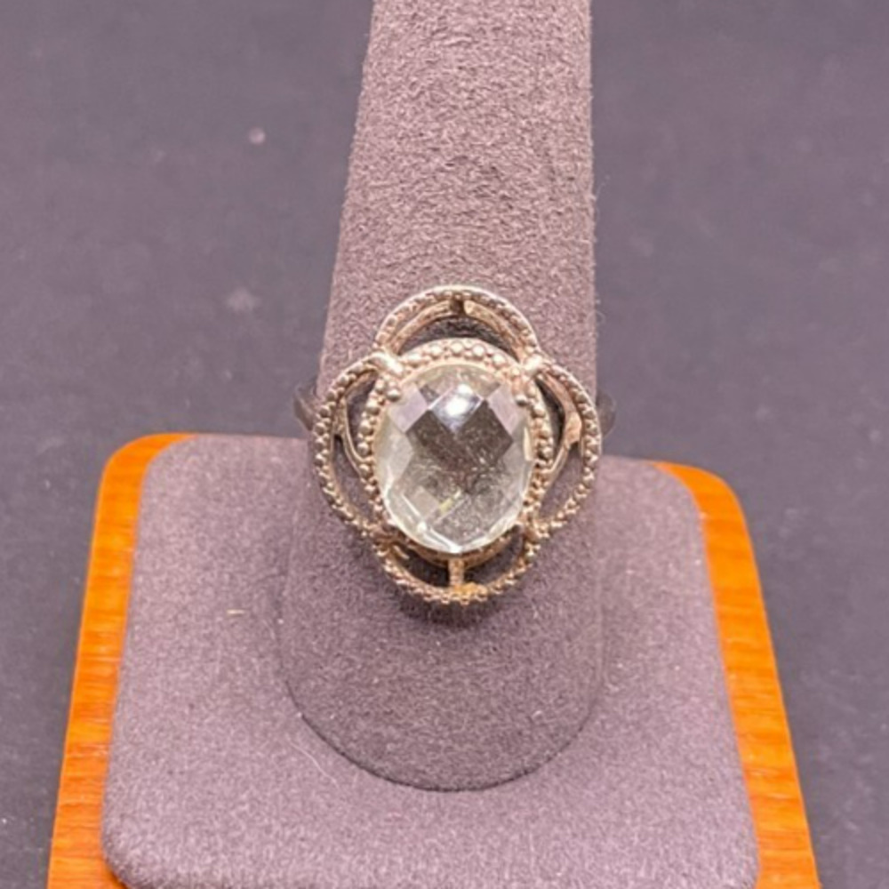 Chuck Clemency STS Green Prasiolite Amethyst Sterling Silver 925 Ring Size 10